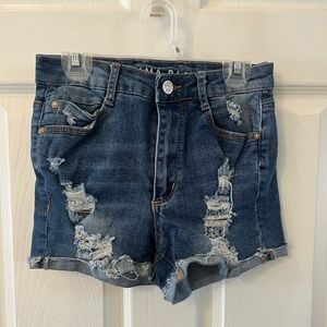 Gemma Rae Juniors 1/25 Blue Distressed Shorts